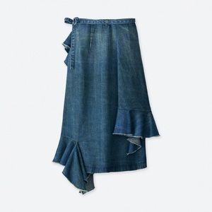 Uniqlo X J.W.Anderson Denim Ruffle Wrap Skirt